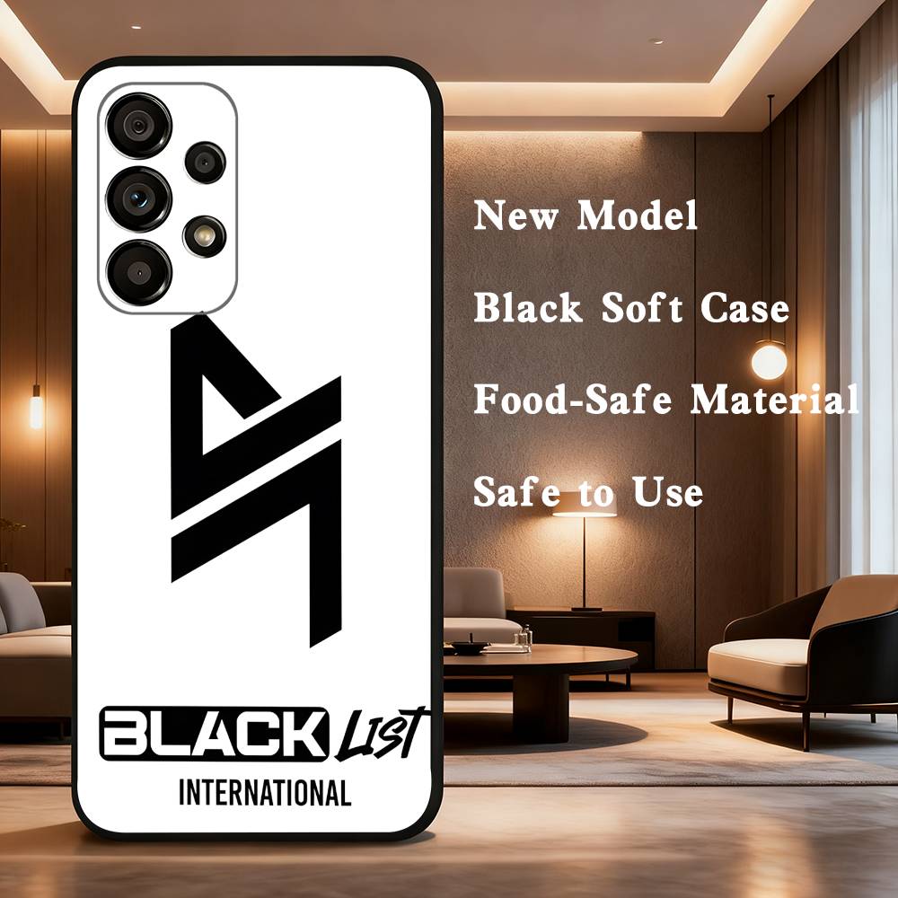 B-Blacklist   Phone Case Soft Black Protective Case for Samsung Galaxy A32, A10, A71, A11, A12, A13, A31, Note 10, 9, 8, Etc.