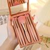 5Pcs/Set Women Makeup Brush Kit with Mirror Storage Box Professional Synthetic Eye Shadow Blush Foundations Concealer Blending Cosmetic Brush
