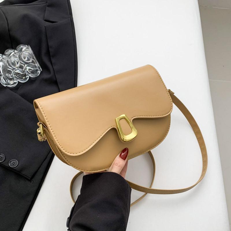 Stylish Winter Women's Saddle Bag Fashionable Crossbody Purse In Black Beige Pink Khaki