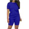 Women's 2 Piece Casual Sports Solid Color Suit Short Sleeve Top And Pants Set