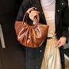 Vintage Retro Dumpling Bag Fold Bucket Bag Portable Commuting Shoulder Bag  Girls