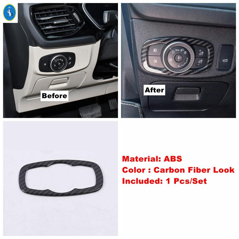 For Ford Focus MK4  - 2025 Matte / Carbon Fiber Look Car Headlight Head Lamp Switch Decor Cover Trim Inner ABS Accessories