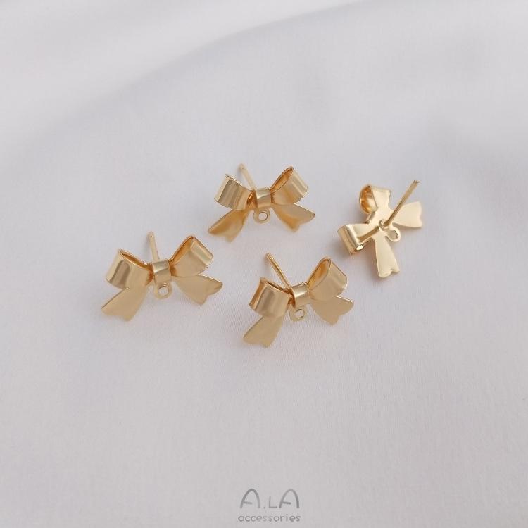 

14K Gold-Filled Bow Earrings with 925 Silver Needle
