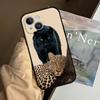 F-Ferocious Leopard Phone Case For IPhone 1716 15 14 13 Pro Max 11 12 Mini X Xs XR Black Silicone Cover
