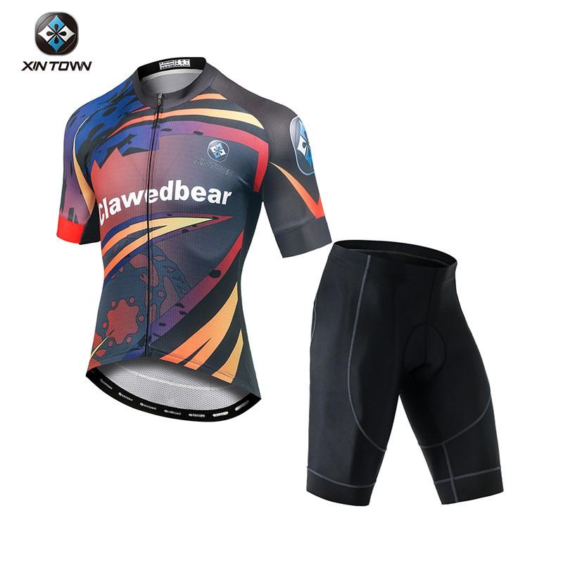 1 Mens Cycling Jersey Shorts Set Breathable Quick-Dry Performance Wear Road Bike Outdoor Sport