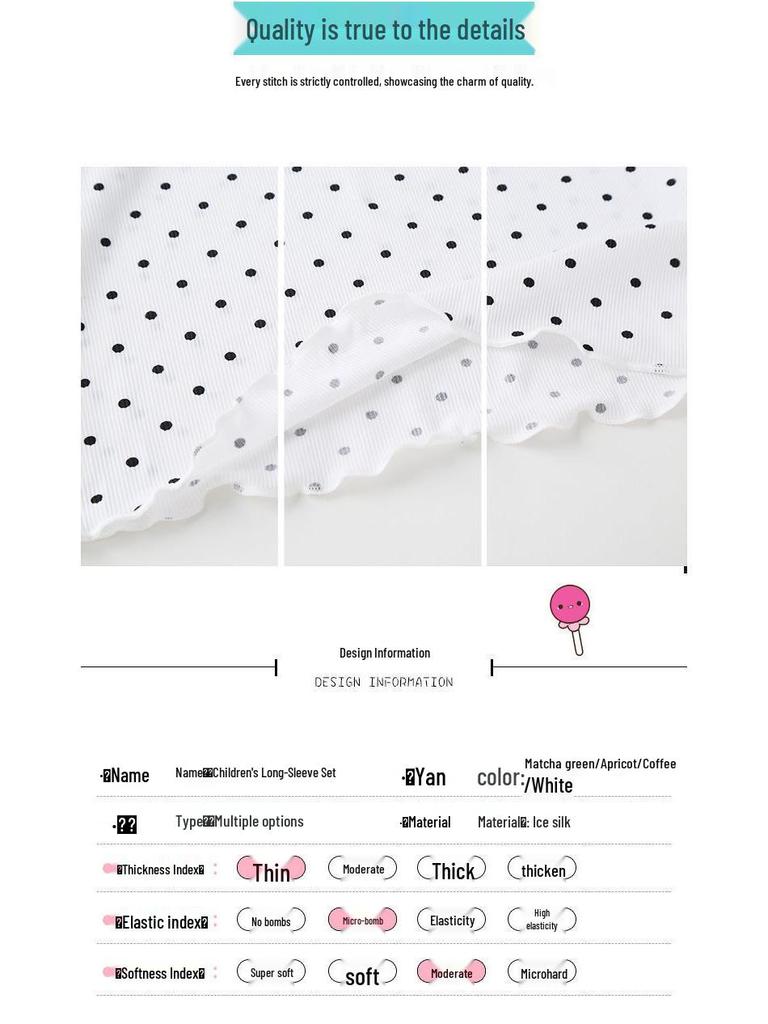 Girls' Polka Dot Summer Pajama Set - Light, Stylish Two-Piece for Home or Air-Conditioned Wear