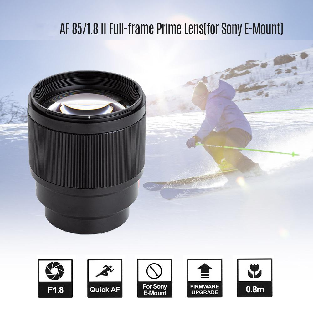 AF 85 1.8 II Professionelles Vollformat Sony E-Mount Kamera Festbrennweitenobjektiv mit Gegenlichtblende Metall Elektronische Kontakte Brennweite