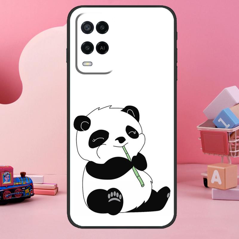 Cartoon Panda Case For Oppo A78 A38 A18 A98 A58 A60 A80 A40 A96 A76 A16 A94 A74 A54 A15 A17 A57 A77 A5 Pro