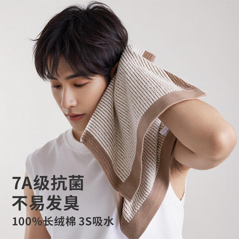 Set 3 Pieces All Cotton Class A Bath Towel Set Household Thickened Water Absorption Antibacterial Beach Towel Soft Skin Friendly