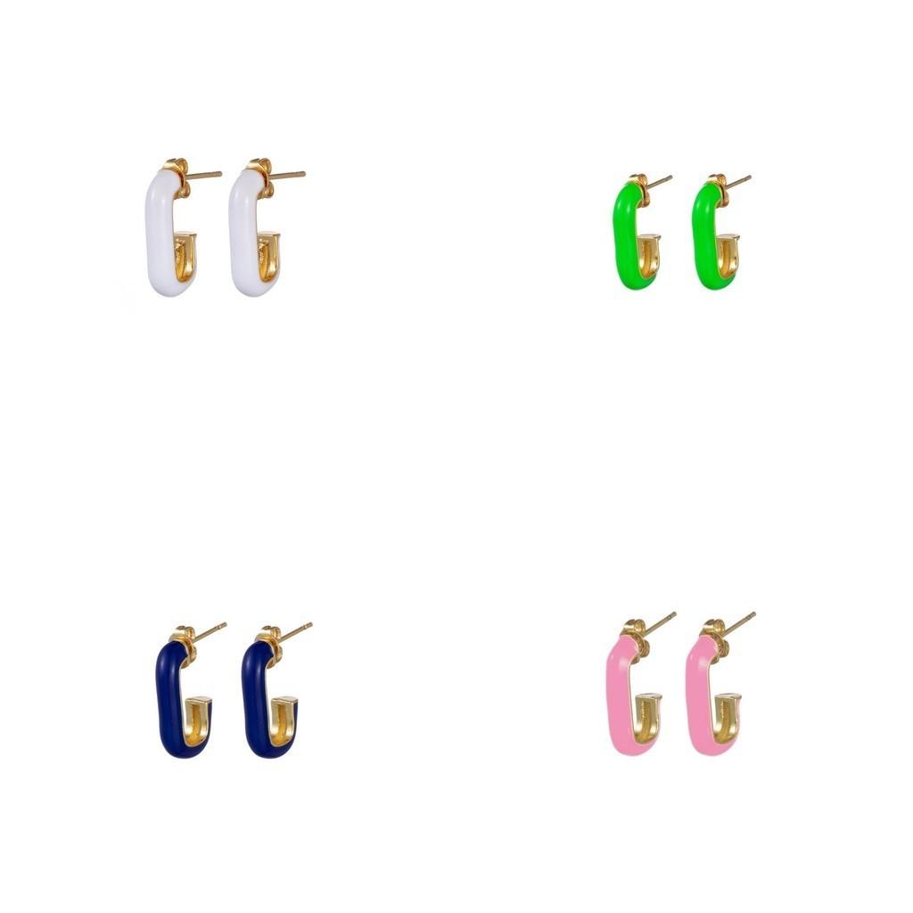 Contemporary Jshaped Womens Earrings With Sleek Geometric Design And Colors
