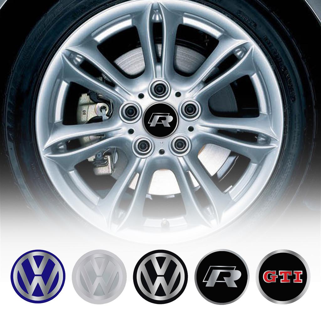 56/60/65mm 4pcs Car Wheel Center Hub Caps Sticker Auto Valve for Volkswagen VW GTI R Line R32 Touareg Passat Polo Jetta MK4 TSI QK7