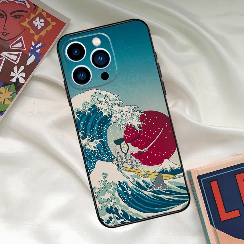 Japanese Samurai Warrior Geisha Phone Case For iPhone 16 14 13 12 11 15 17 Pro Max 15 16 Plus 13 Mini 16e 17 Air Funda Cover