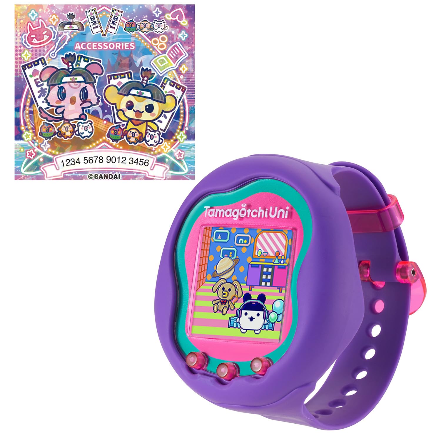 

Наклейка Tamagotchi Uni Purple Tama Цільовий вік від 6 років [BANDAI] (Бонус «Координація Момотаро» включений)