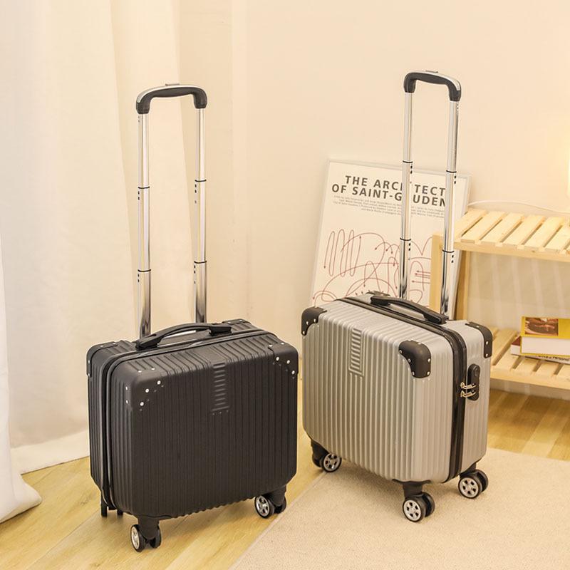 18-Inch Silent Spinner Carry-On Suitcase with Telescopic Handle and Password Lock