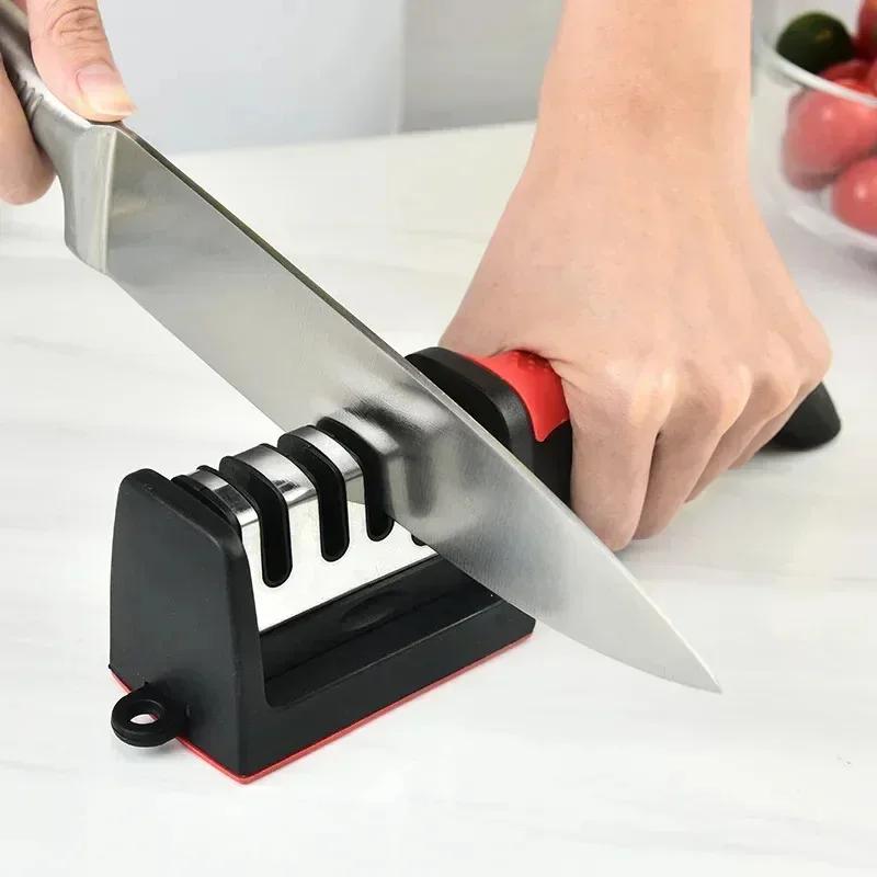 3/4-Segment Knife Sharpeners Kitchen Quick Knife Scissor Sharpener Multi-Functional Hand-Held Knife Sharpening Stone Tool