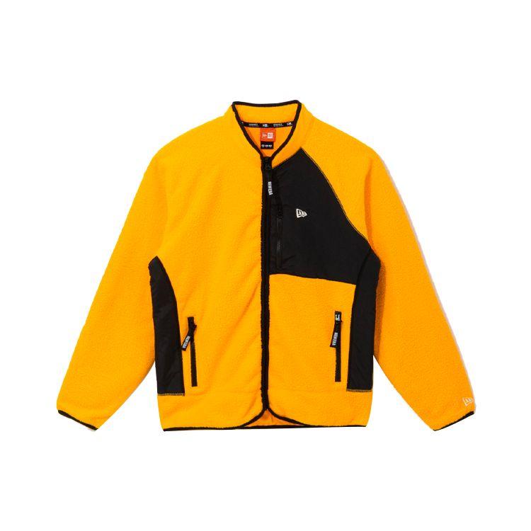 New Era Color Block Zip Fleece Jacket Unisex Jackets Yellow 12866475