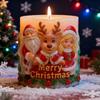 Christmas Relief Cylindrical Candle Mold Aromatherapy Candle Silicone Mold Diy Plaster Ornament Crystal Glue Handicraft