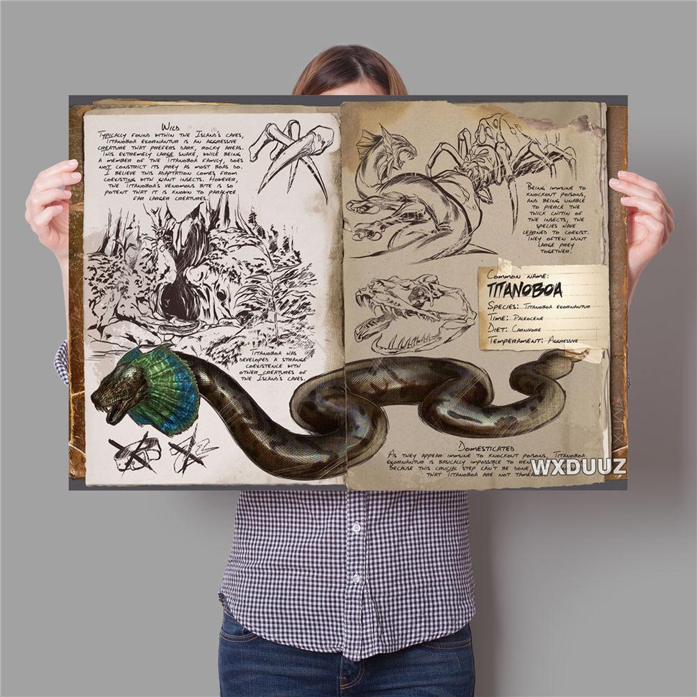 Retro Dinosaurier Schlange Phoenix Tiger Wandkunst Ölgemälde Dekoration Poster