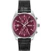 BOSS Skytraveller Red Dial Black Leather Men's Quartz Watch 1514193