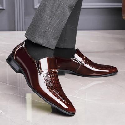 Fashion Men Classic Leather Shoes Business Pointed Toe Platform Loafers Work Men Dress Shoes New In Big Size Zapatos De Vestir Hombre