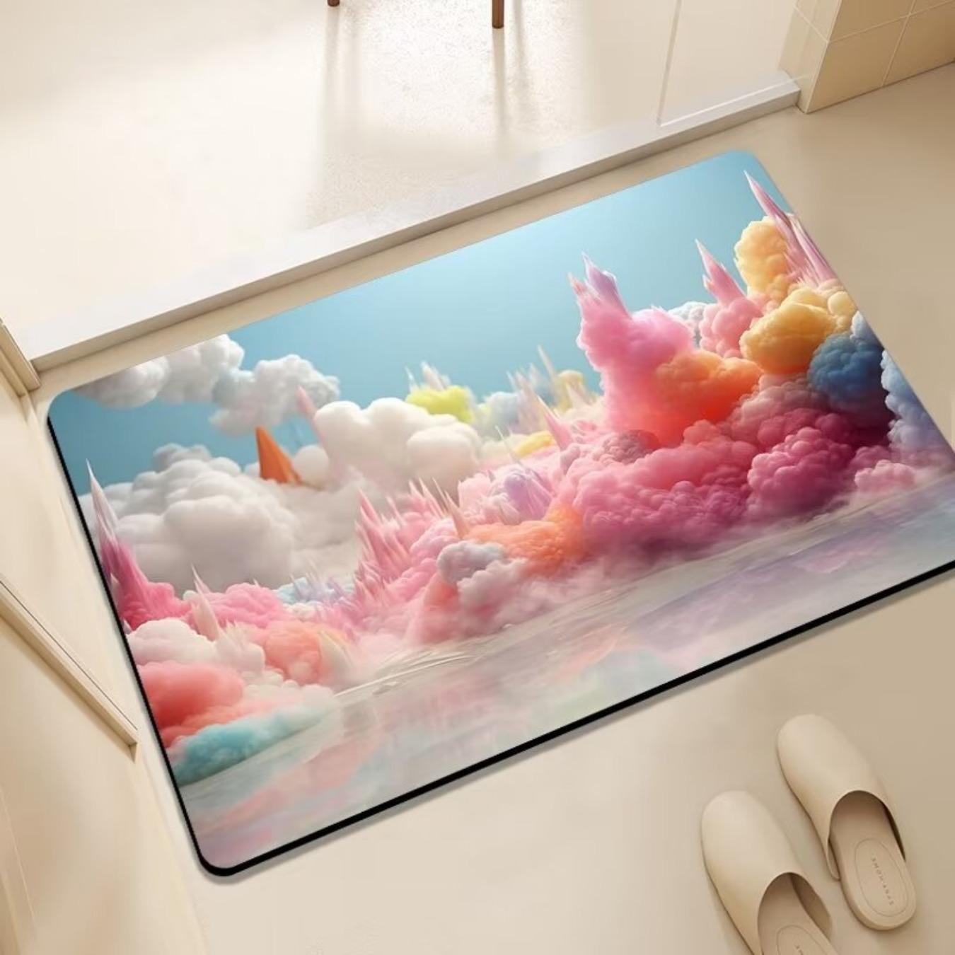Диатомовая печать в ванной комнате утолщающий коврик для ванной нескользящие ковры — фото 12