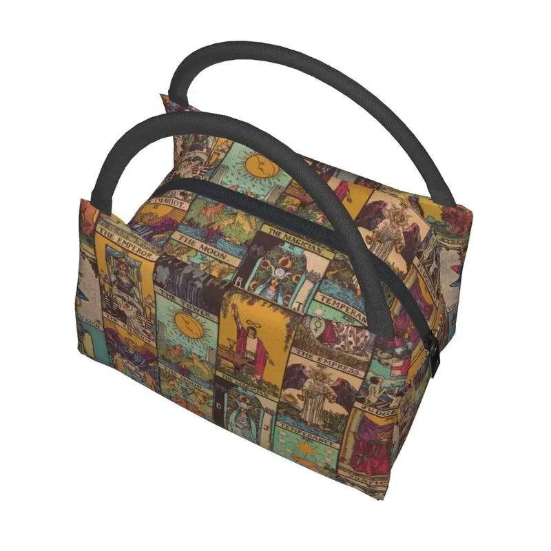 Niestandardowe Wielkie Arkana Tarota Vintage Patchworkowe Torby Śniadaniowe Kobiety Termiczna Chłodząca Izolowana Torba Śniadaniowa na Piknik Kemping Podróż