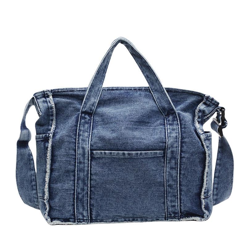 Jeanstasche Umhängetasche Lässig und Vielseitig Großvolumige Handgehaltene Crossbody-Tragetasche