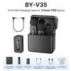 Microfono lavalier wireless BOYA BY-V3 con clip, microfono ricaricabile con cancellazione del rumore per iPhone, Android, fotocamera, live streaming, vlogging