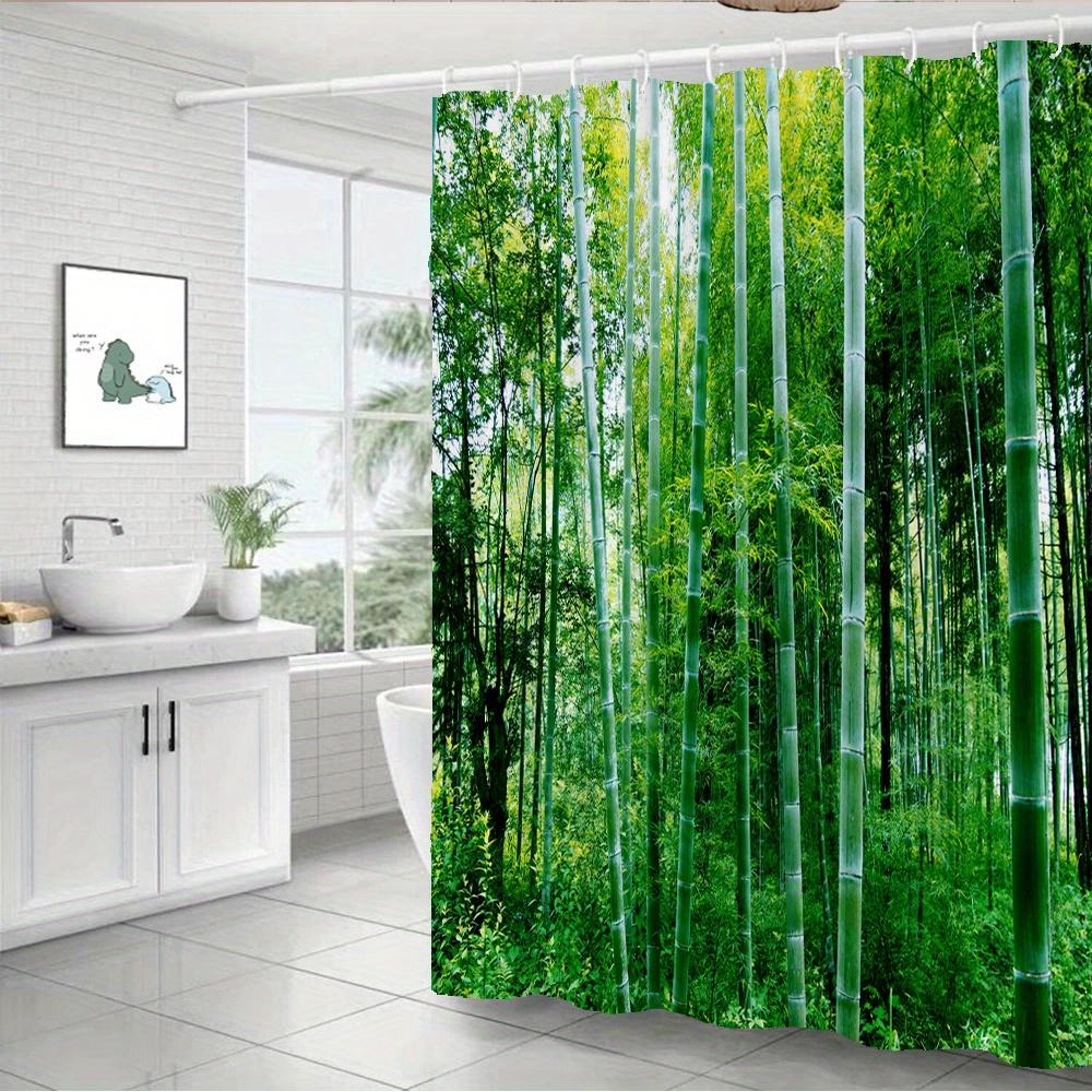Serene Bamboo Forest Waterproof Mildew-Resistant Shower Curtain - Nature-Inspired Design for a Calming Bathroom Décor