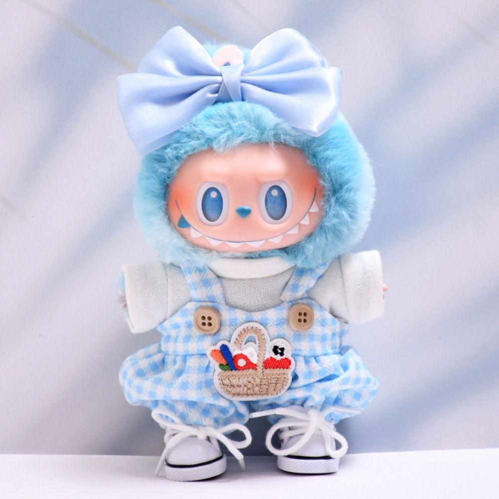 

Bowknot Labubu Doll s Cloth Food Basket 17cm Plush Dolls Clothes Kids Girls Toys Style 1