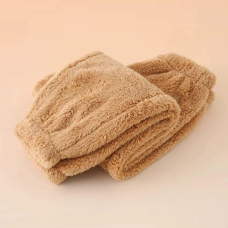 Solid Color Simple Casual Trousers Children's Home Clothes Autumn Winter Warm Plush Long Pant Baby Girls Boys Clothing Pants