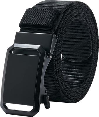 LionVII Nylon Belt Belt for Golf Outdoor Belt for No Stepless Alloy Buckle Men's - Auto-Lock Work, Sports, Hiking, - Workwear, Unisex, Holes,