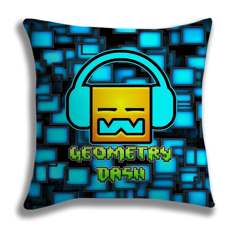 Geometry Dash Kreslený Potisk Povlak na Polštář 45x45cm Potahy na Polštáře Pohovka Postel Domácí Dekorace Vlastní Potahy na Polštáře Dekorace do Auta Dárek