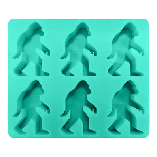 

Форма для кубиков льда, 6-гнездная форма для кубиков льда в форме гориллы, для коктейлей с виски, угощений своими руками, многоразовые, легкосъемные формы для мороженого зелёный
