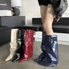 2025 Autumn and Winter New Fashion Versatile Retro Trouser Boots Versatile Niche Design Thin Heel Pointed High Boots