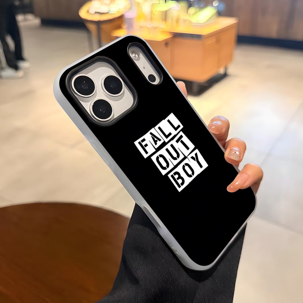 F-Fall Out Boy Band Phone Case For IPhone 17 Air 16 E 15 14 Plus 13 12 11 Pro Max Jelly 2 In 1 Protective Case iPhone17 Pro Max