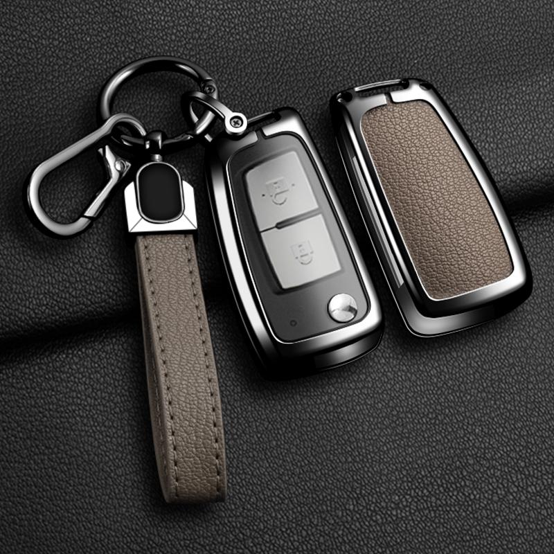 2 3 4 Buttons Metal Leather Car Key Case Cover Holder For Nissan X-Trail T32 Rogue Juke Qashqai J11 Murano Maxima Altima Shell