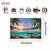 1 piece of 2D flat banner [party banner], made of polyester fiber, featuring a tropical beach theme with a background