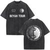 Rapper Damso Beyah Tour 2026 Vintage-gewaschenes T-Shirt Mode Hip Hop Übergroße Kurzarm-T-Shirts Herren Damen Freizeit-T-Shirts