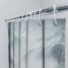 Watercolor Ink Wash Shower Curtain Mountain Boat Scene Bathroom Decor Artistic Touch Chinese Ancient Style Design Elevate Space