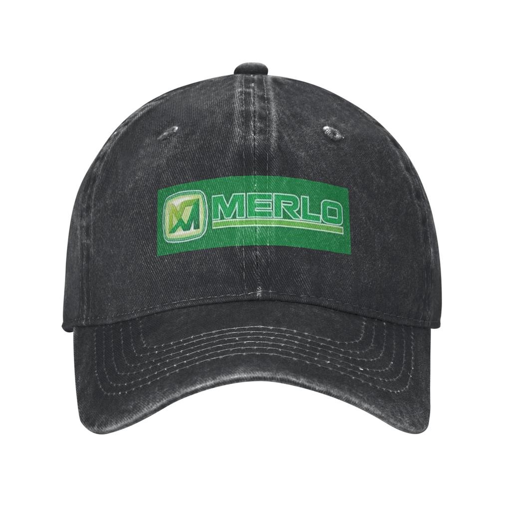 Merlo Logo Gewaschene Denim Kappe Lässige Baseballkappen Verstellbarer Hut Sommer Unisex Baseballkappen