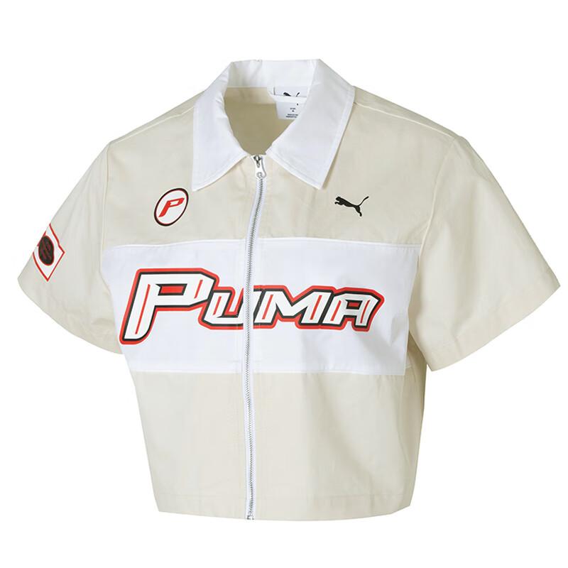 

Puma Logo Sports Casual Breathable Short Sleeve Shirt Women shirts Beige 633645-87 M