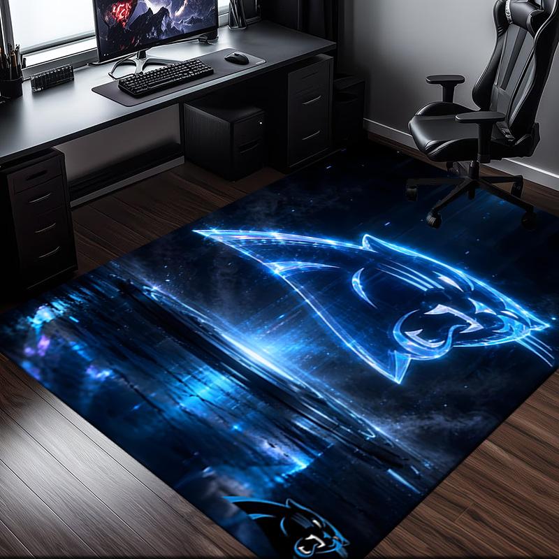 Panthers Helmet Rug Office Carpet Non-Slip Mat, Chair Rug Floor Covering for Gaming, Bedroom, Living Room , Home Decor Christmas Gift