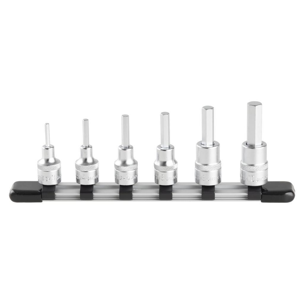 Tone HH306 Hexagonal Socket Set Includes 6 Pieces (with Holder), 9.5mm (3/8") Drive,