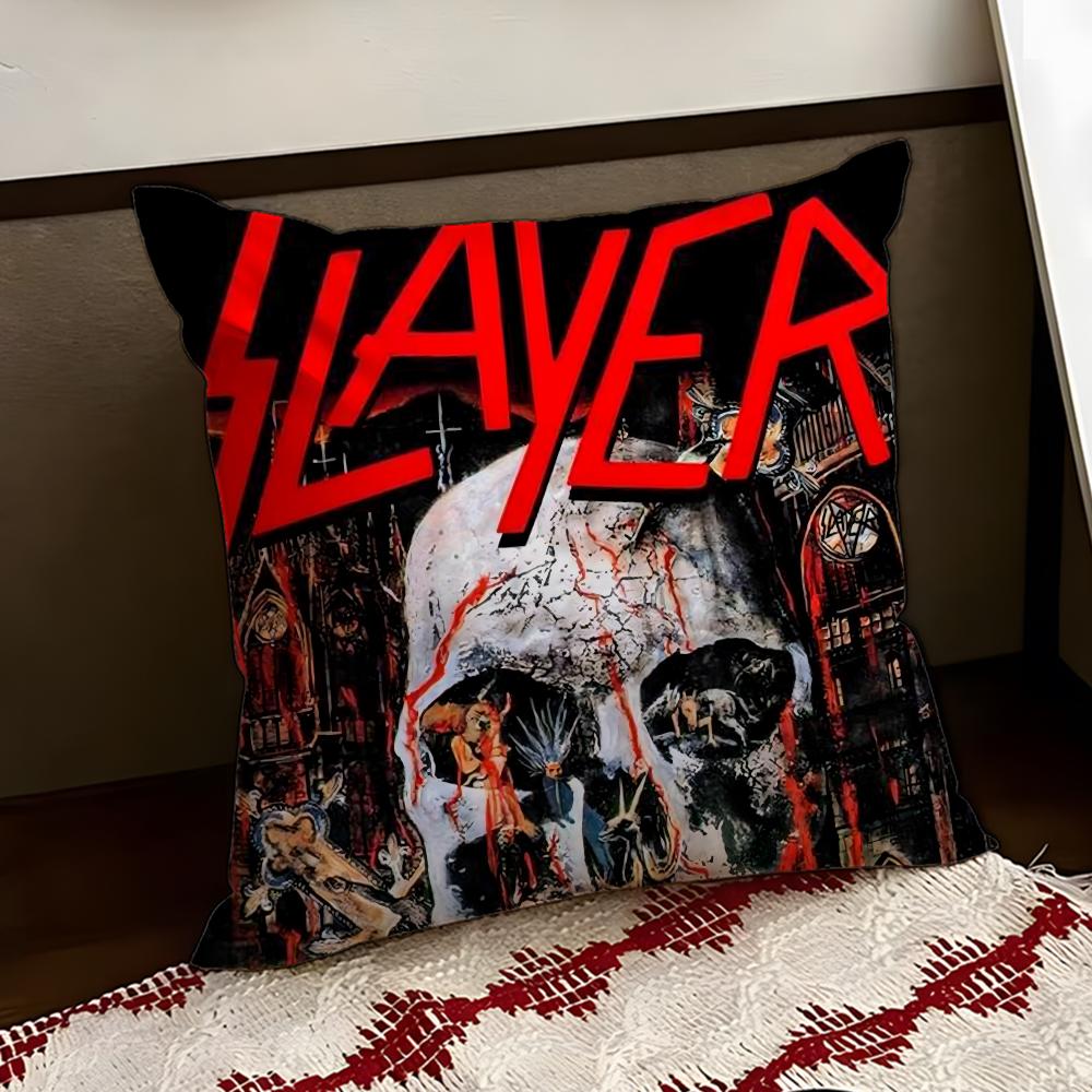 Heavy Metal Band SSlayer Cushion Cover Reversible Soft Durable Pillow Cover Home  Car MultiScene Use for Daily Comfort
