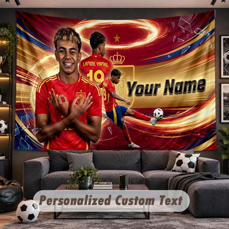 Wall Hanging Tapestry Custom NameLamine Yamal Pattern Personalized Printed Fabric Wall Decor