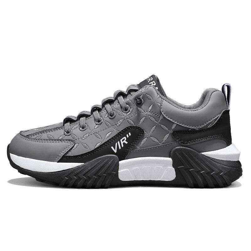 Men's Retro Slip-On Thick Sole Leather Sneakers, Height Increasing Casual Autumn/Winter Shoes
