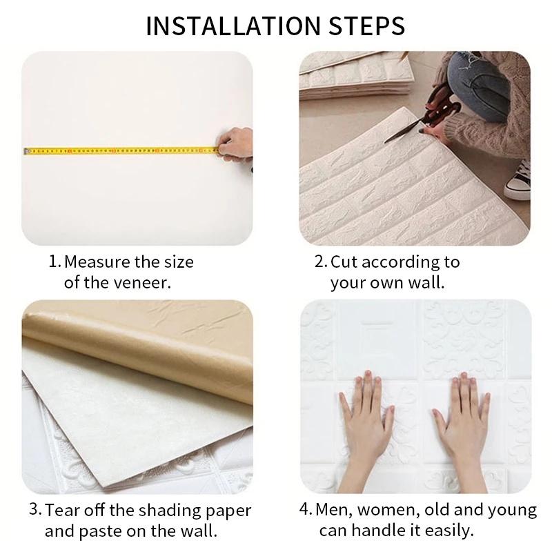 35x35CM Waterproof 3D Self-adhesive Foam Wall Stickers