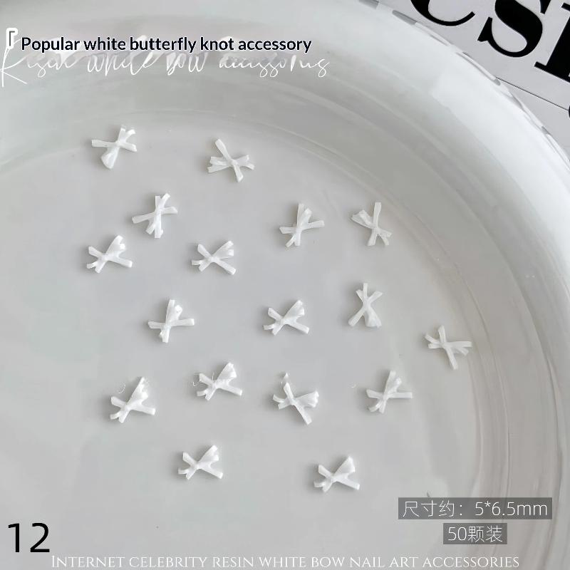 Nail Art 3D Bowknot Decor Set 50PCS for Creative DIY Manicure Beauty Projects