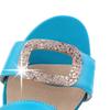 Woman Rhinestone Crystal Shoes Low Heel Sandals New Arrivals Brand Ladies High Heel Slippers Summer Slip -On Orange Yellow